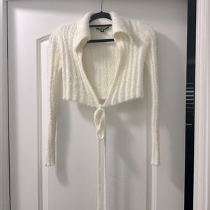 long sleeve cropped jacket with ties